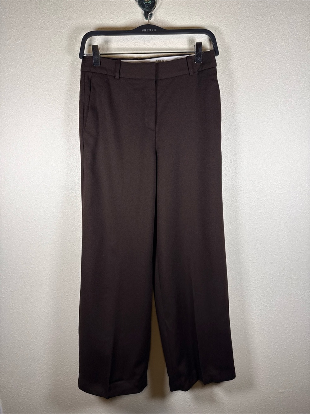Babaton Brown Wool Wide-Leg Trousers Womens Size 4 High Waisted Classic Lined